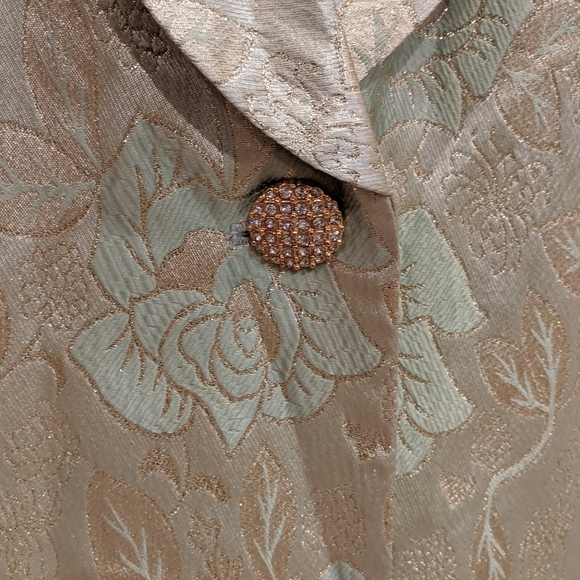 K B Stella Louise Roy Skirt Suit Green Gold 18W - Picture 7 of 8